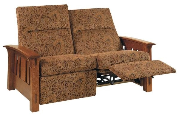 Reclining Loveseat Mission Style Reclining Loveseat Slatted