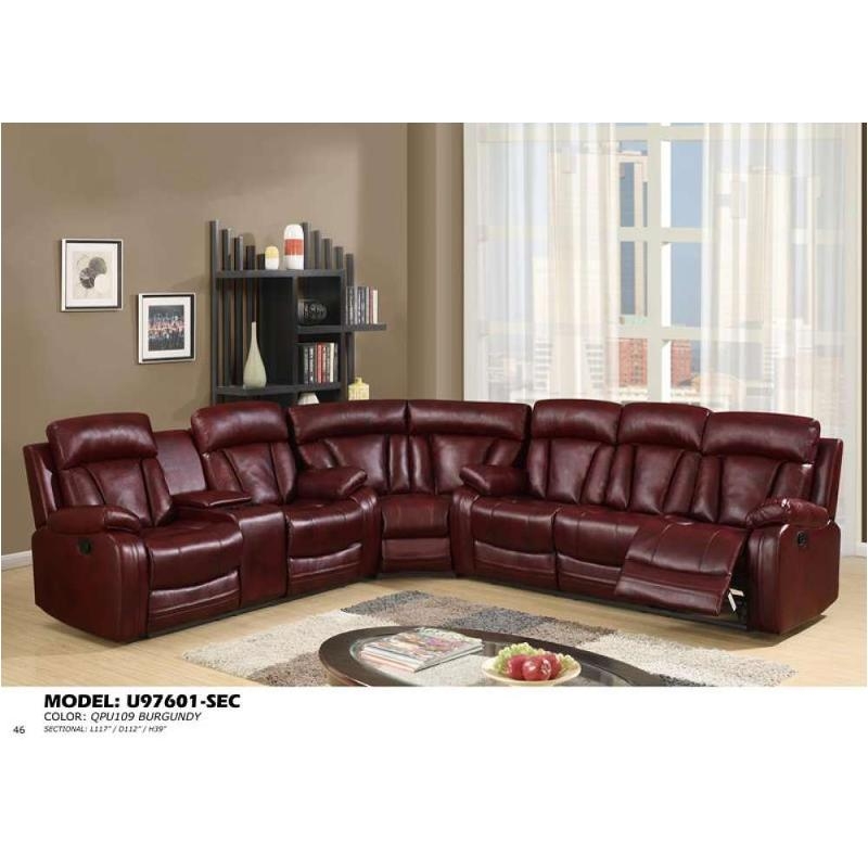 Reclining Sectional with Integrated Cupholders and Theater Seating