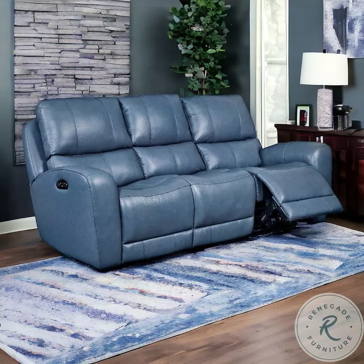 Reclining Sofa Air Blue Split Back Cushions Set