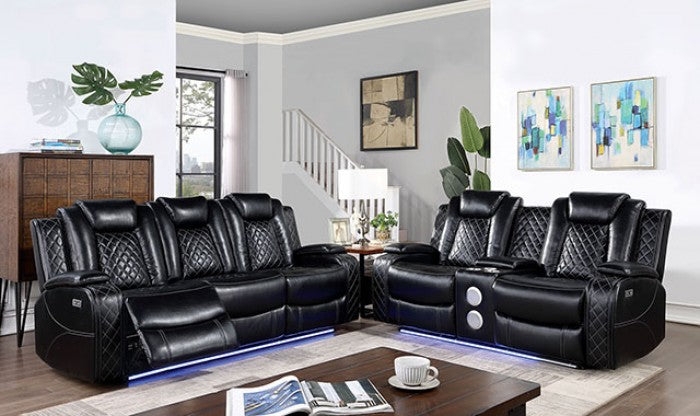 Reclining Sofa Set using Power Motion and Diamond Quilt