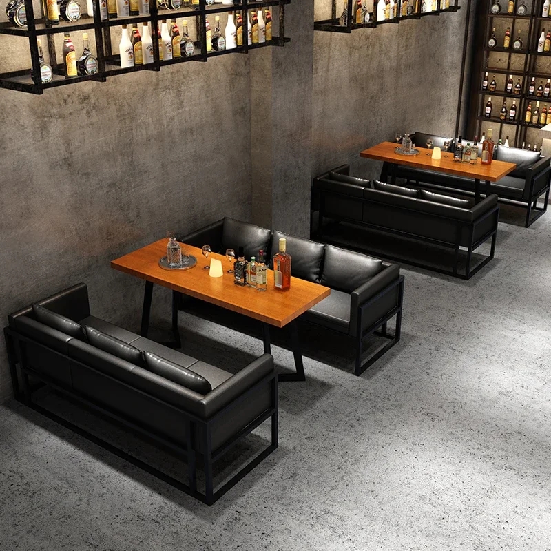 Restaurant Booth Low Profile Back Black Metal Sled Frame