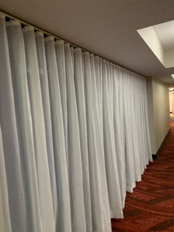 Ripple Fold Curtains White Ceiling Track Hallway Design