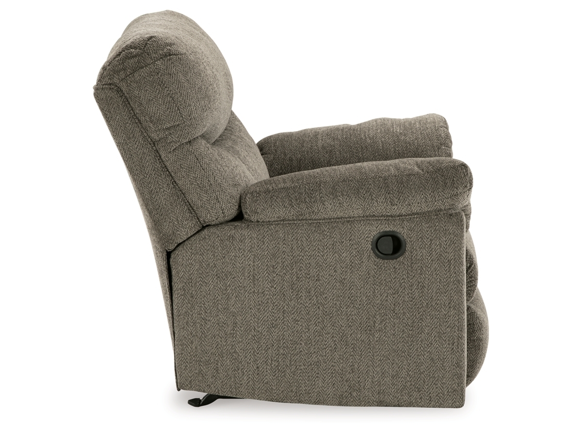 Rocker Recliner Herringbone Pattern Taupe Fabric Chair