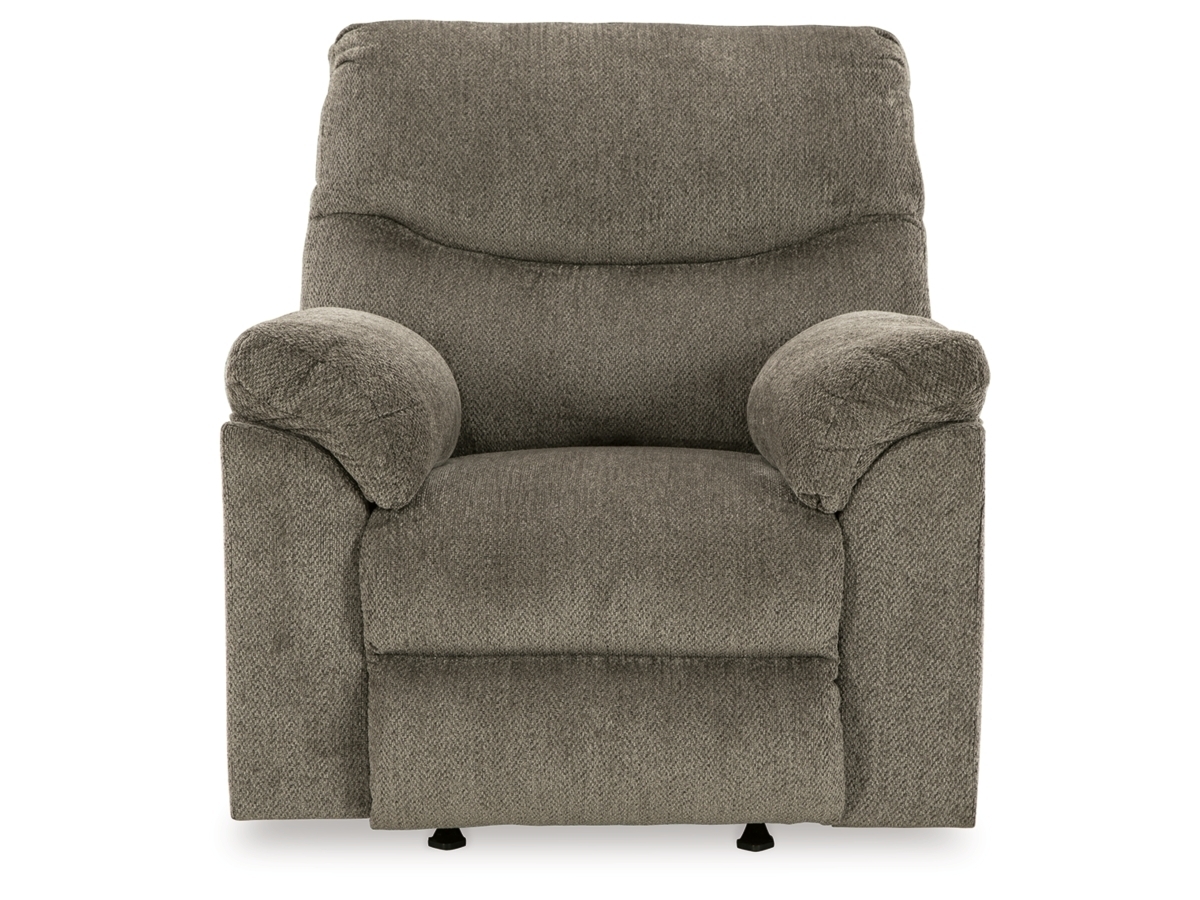 Rocker Recliner Mushroom Grey Fabric Pillow Top Arms