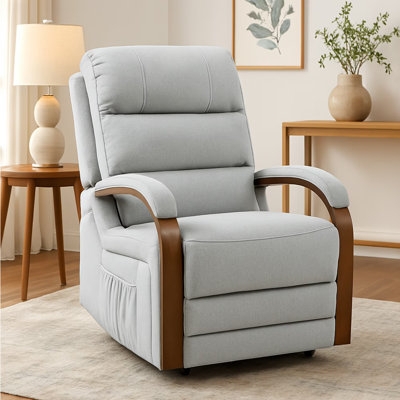Rocker Recliner Side Pocket Segmented Back Rocking Chair