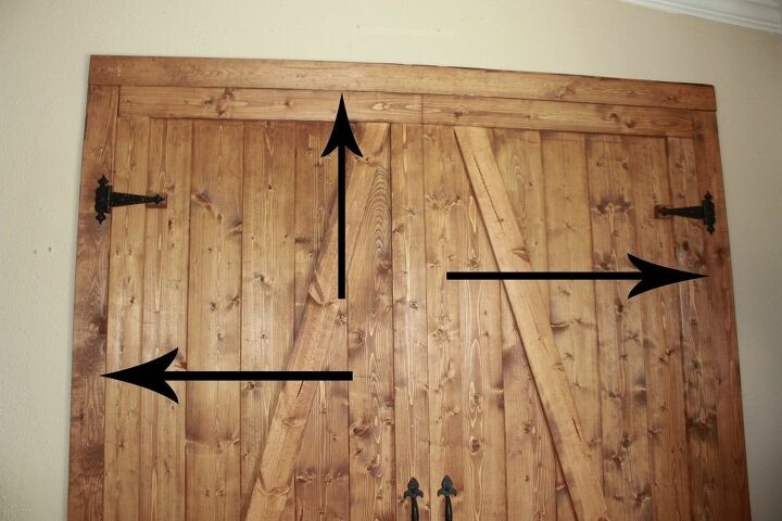 Room Divider Faux Barn Door Decorative Strap Hinge Wood