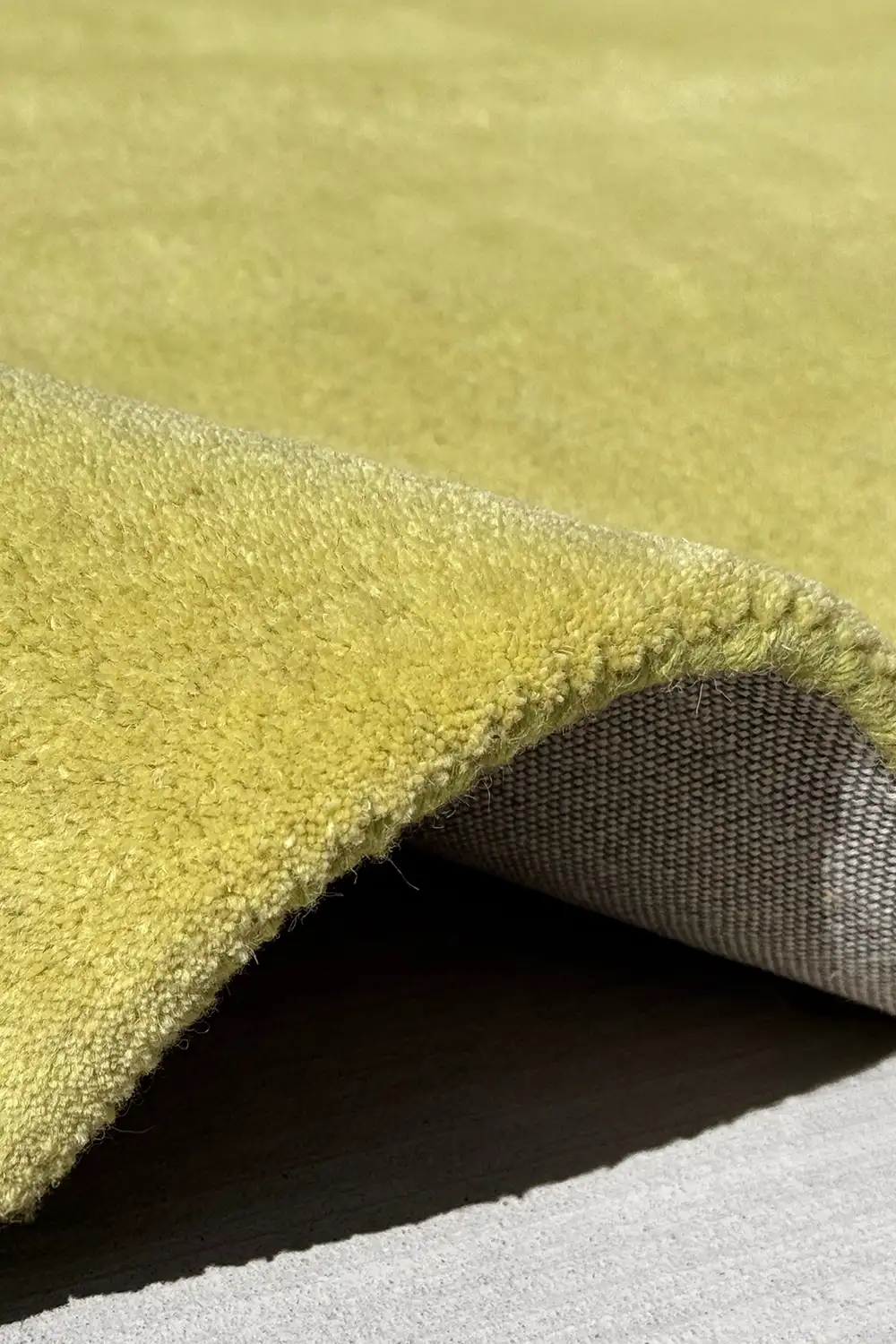 Runner Rug Citron Hand Tufted Wool Dense Pile Finish