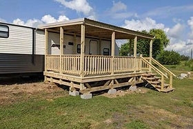 RV Porch - Covered Natural Wood Mobile Home Attachment