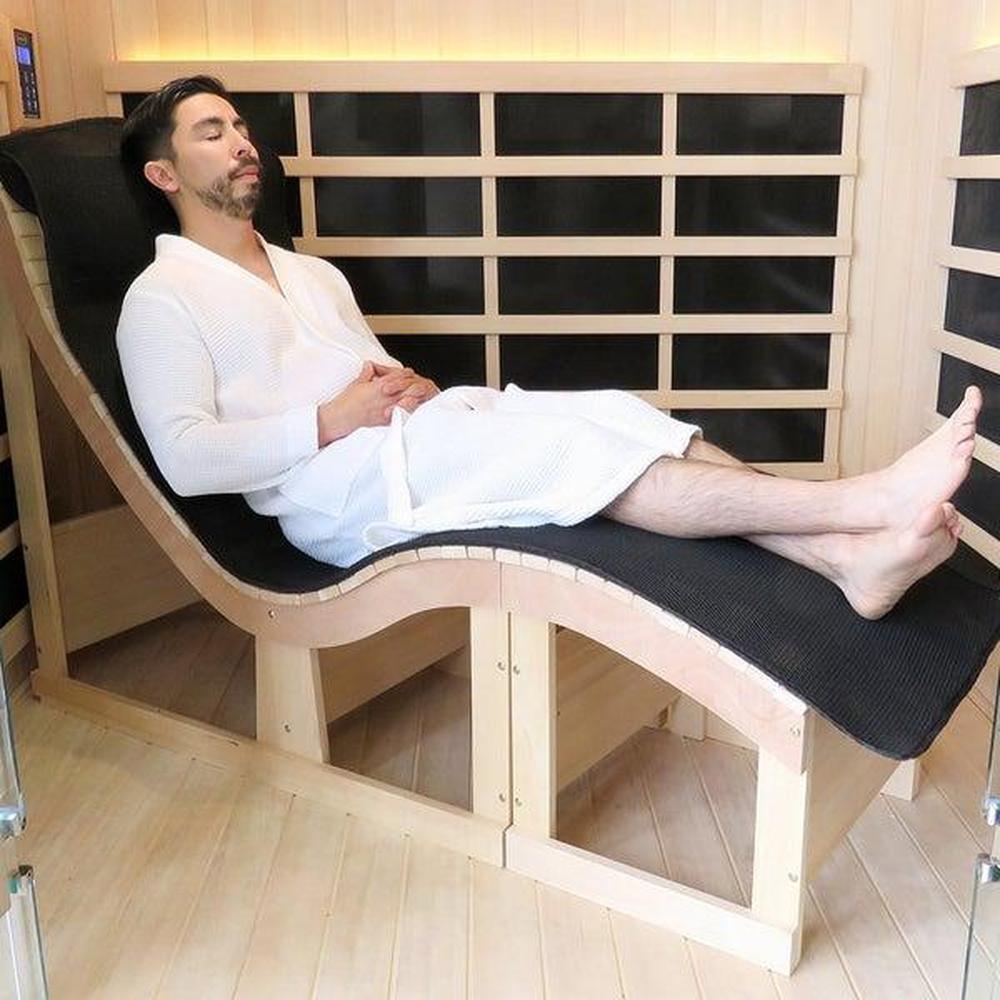 Sauna Lounge Chair: S-Curve Profile Matte Black Surface