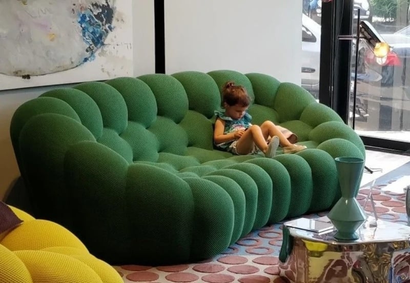 Sculptural Sofa Dark Forest Bubble Honeycomb Seating