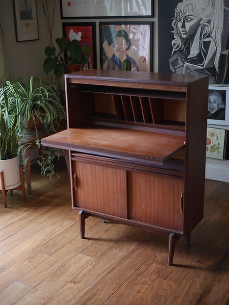 Secretary Desk with Sliding Doors and Vertical Mail Slots