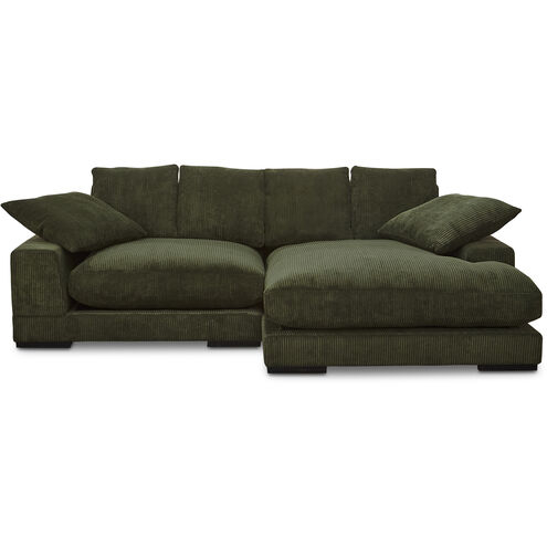 Sectional Sofa Corduroy Dark Green Right Facing Chaise