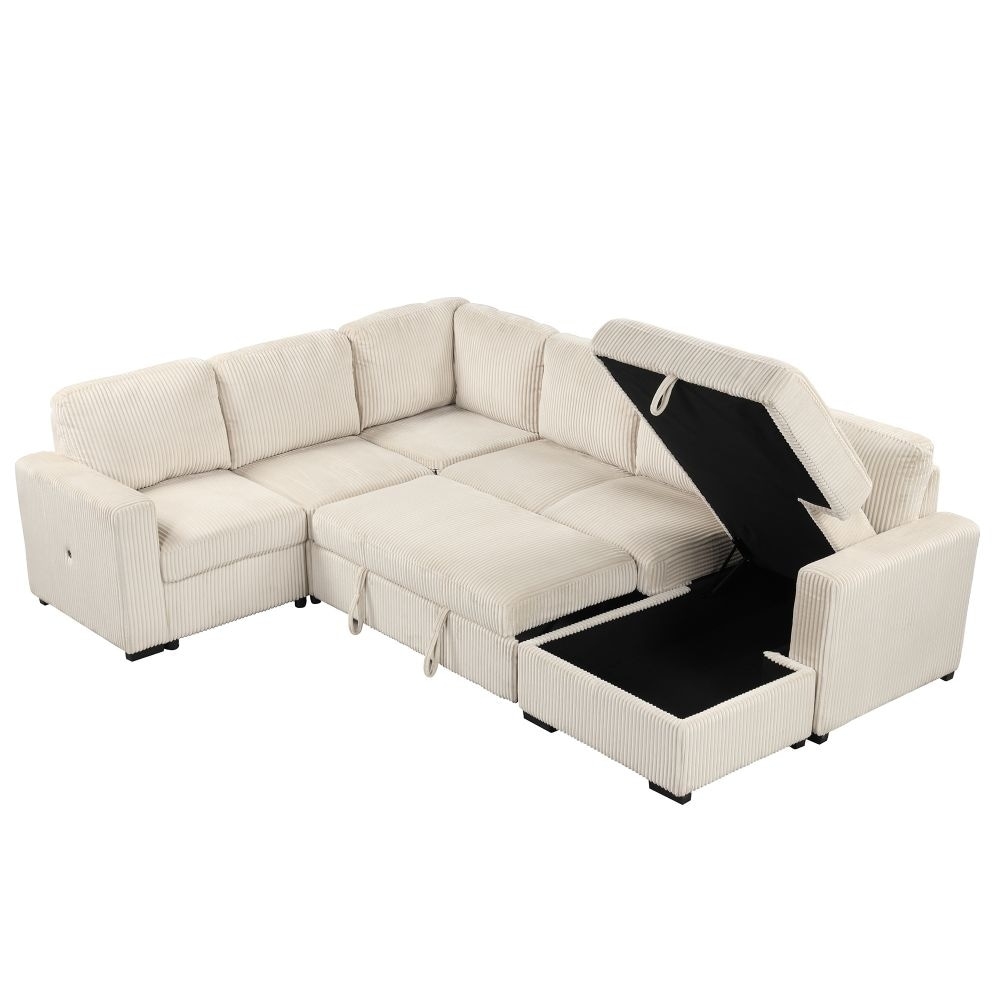 Sectional Sofa: Corduroy Texture Storage Chaise Corduroy Sectional