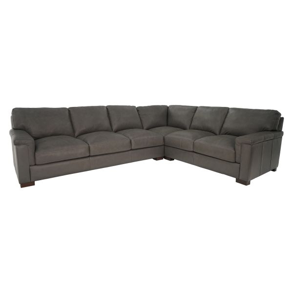 Sectional Sofa: Fog Grey L-Shaped Block Feet Fog Grey Sectional