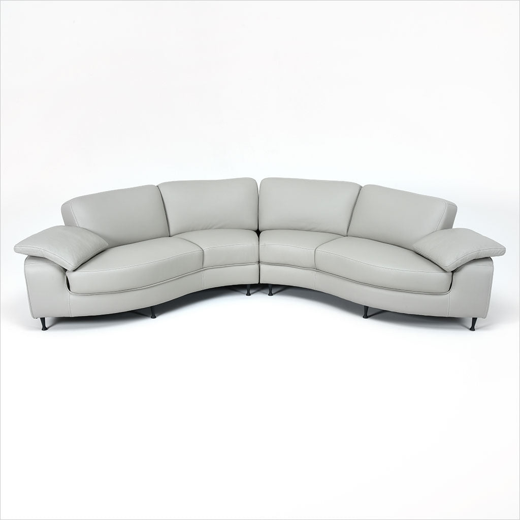 Sectional Sofa in Stone Gray with Tapered Legs Modular Design