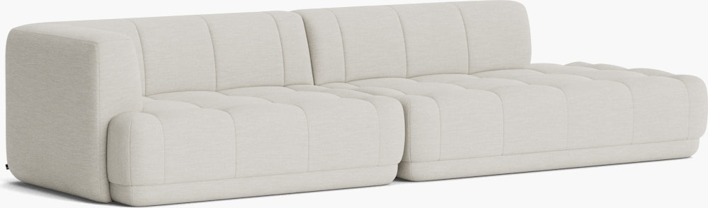 Sectional Sofa Quilted Grid Low Profile Lounge Sofa