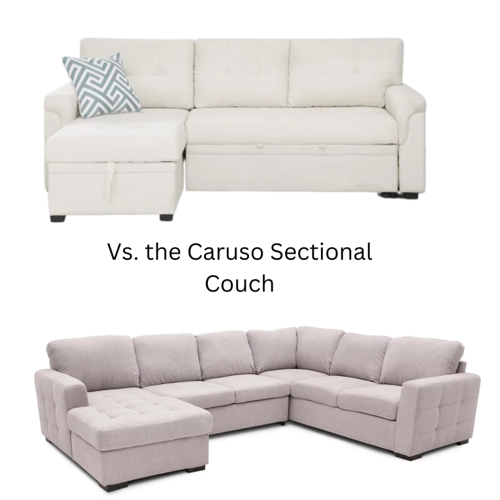 Sectional Sofa: U-Shaped Layout Square Tufted Arms Caruso Sectional