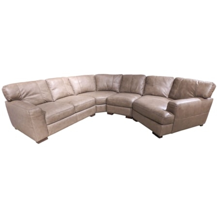 Sectional Sofa: Wedge Corner Taupe Pillow Top Arm L-Shaped Seating