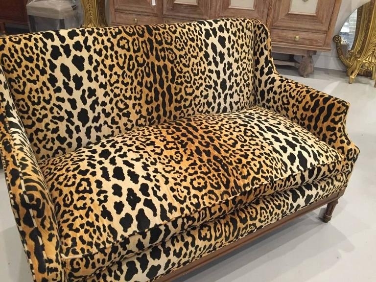 Settee with Sloping Arms and Mid Century Spotted Loveseat Pattern