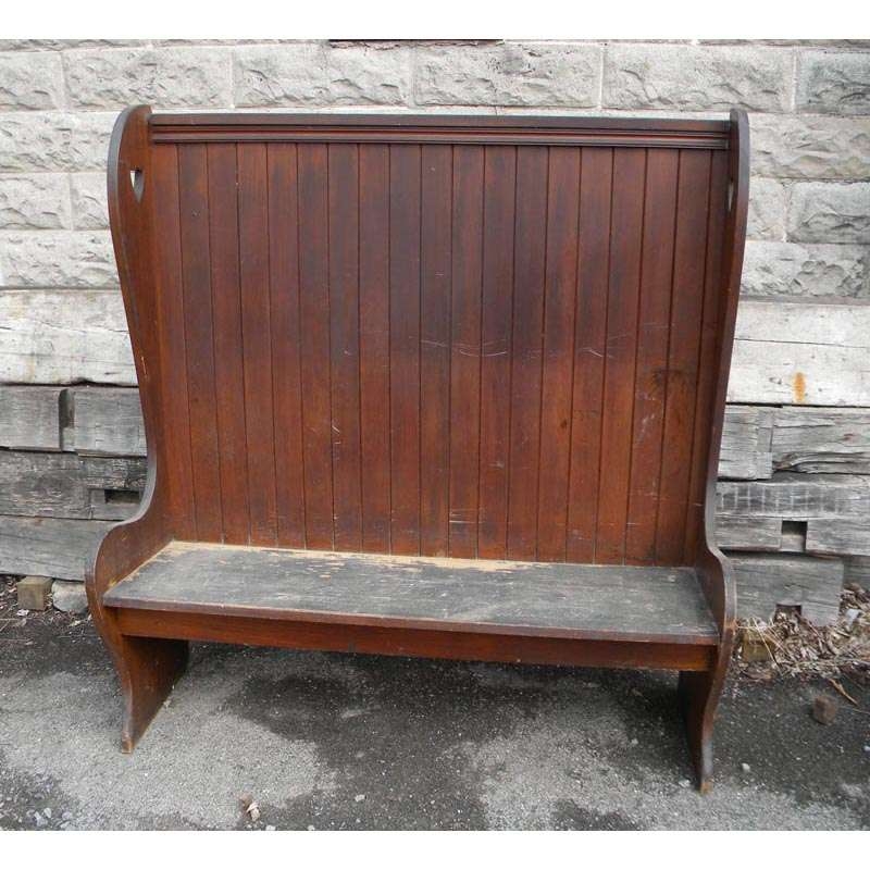 Settle Bench with Heart Cutouts Antique Gumwood Hall Seat