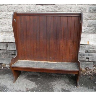 Settle Bench with Heart Cutouts Antique Gumwood Hall Seat
