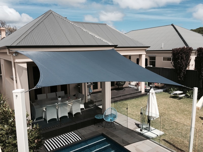 Shade Sail Hyperbolic Curve Charcoal Geometric Outdoor Shade