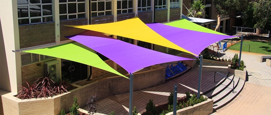 Shade Sail: Overlapping Geometry with Colorful Shade Sails Feature
