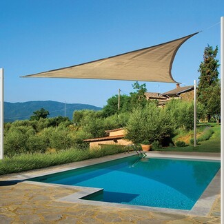 Shade Sail: Triangular Silhouette for a Triangle Shade Sail Pool
