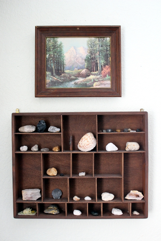 Shadow Box with Asymmetrical Grid for Rustic Rock Display