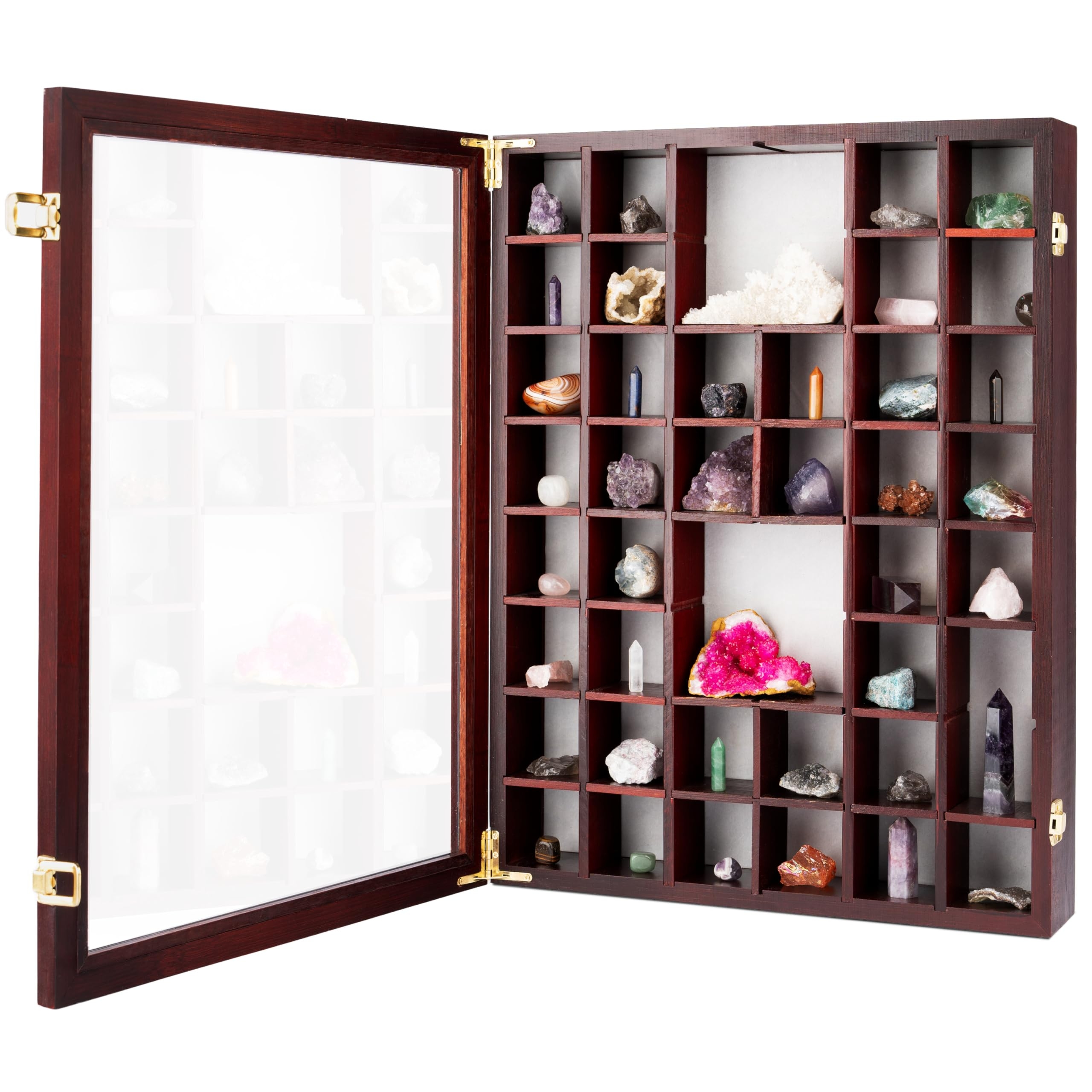 Shadow Box with Fabric Lined Back Mineral Specimen Storage Case