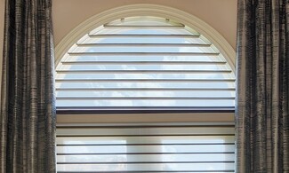 Sheer Shades Off White Horizontal Sheer Vanes Custom Arch