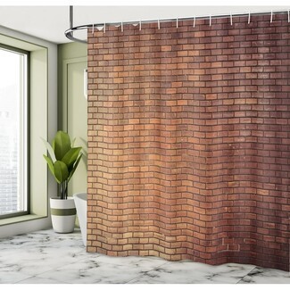 Shower Curtain Earth Tones Brick Pattern Rustic Brick Shower Curtain