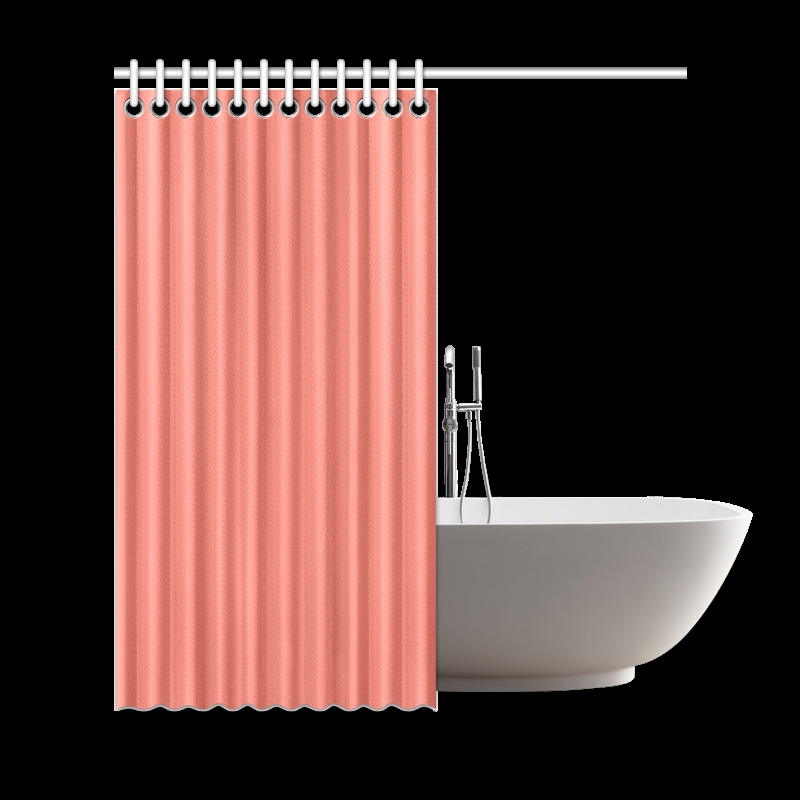 Shower Curtain Ribbed Texture Grommet Top Pink Decor