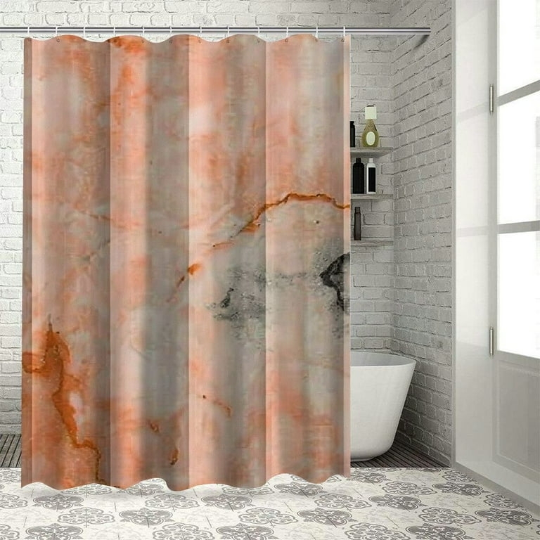 Shower Curtain Stone Veined Peach Marble Abstract