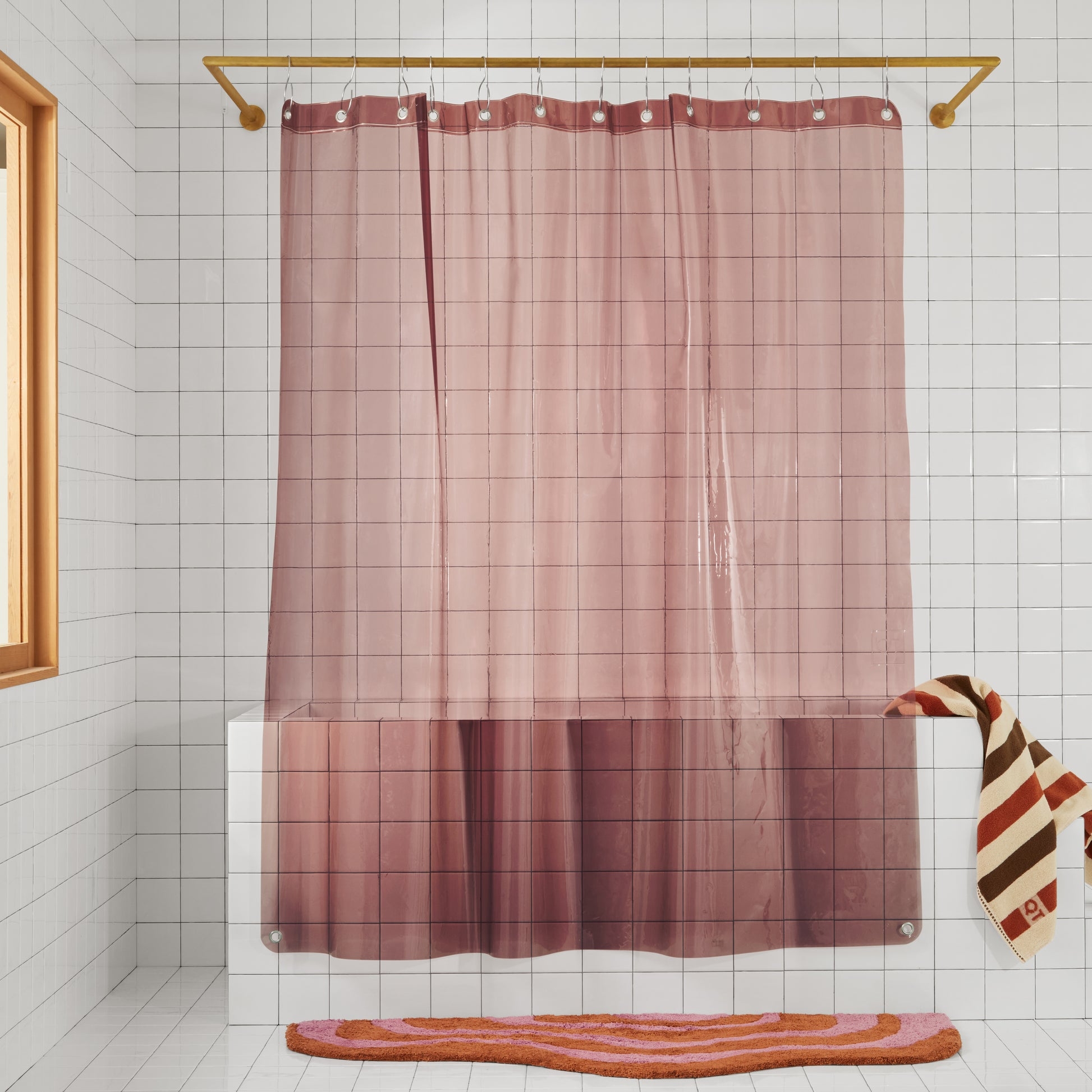 Shower Curtain Translucent Rose Finish Rose Shower Curtain