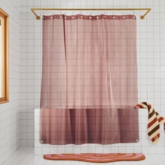 Shower Curtain Translucent Rose Finish Rose Shower Curtain