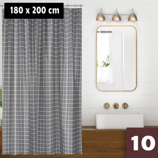 Shower Curtain Windowpane Pattern Gray Windowpane Shower Curtain
