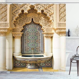 Shower Curtain Zellij Mosaic Moroccan Mosaic Shower Curtain