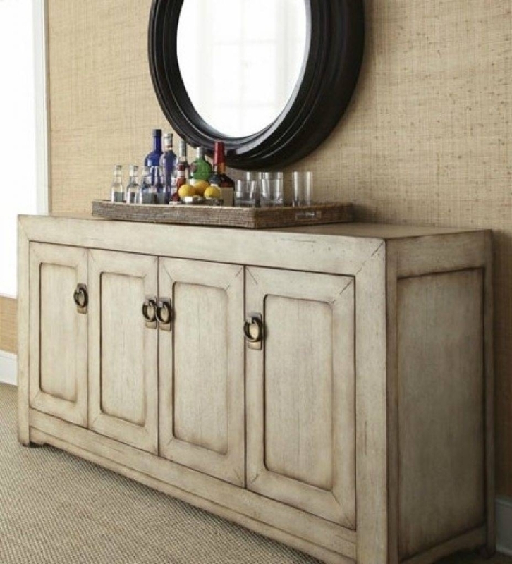 Sideboard Buffet Antique White Four Door Cabinet