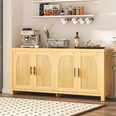 Sideboard Buffet Light Oak Arched Panel Console
