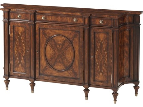 Sideboard Featuring Flame Wood Grain and Diamond Inlay