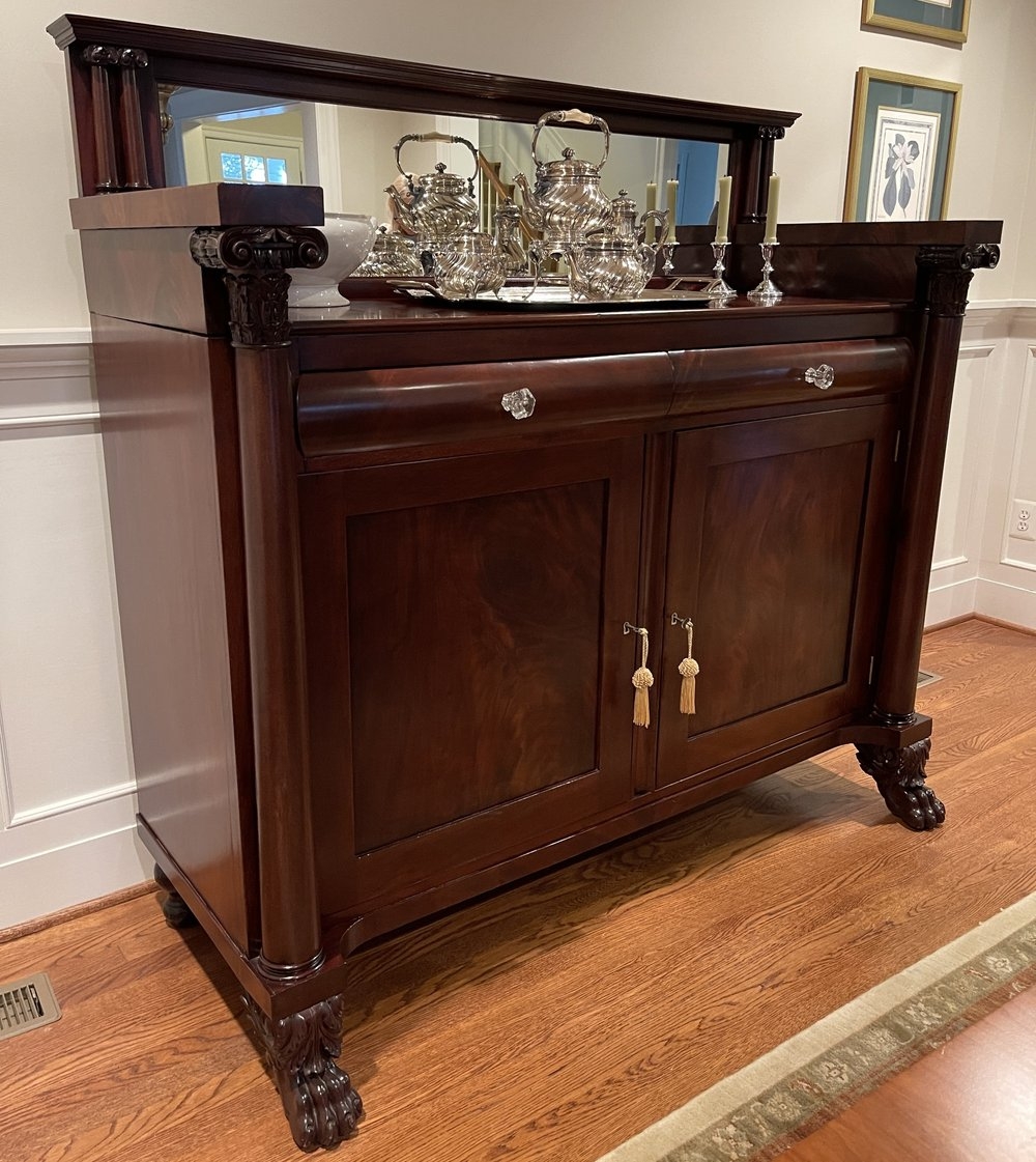 Sideboard Featuring Paw Feet And Ionic Column Accents