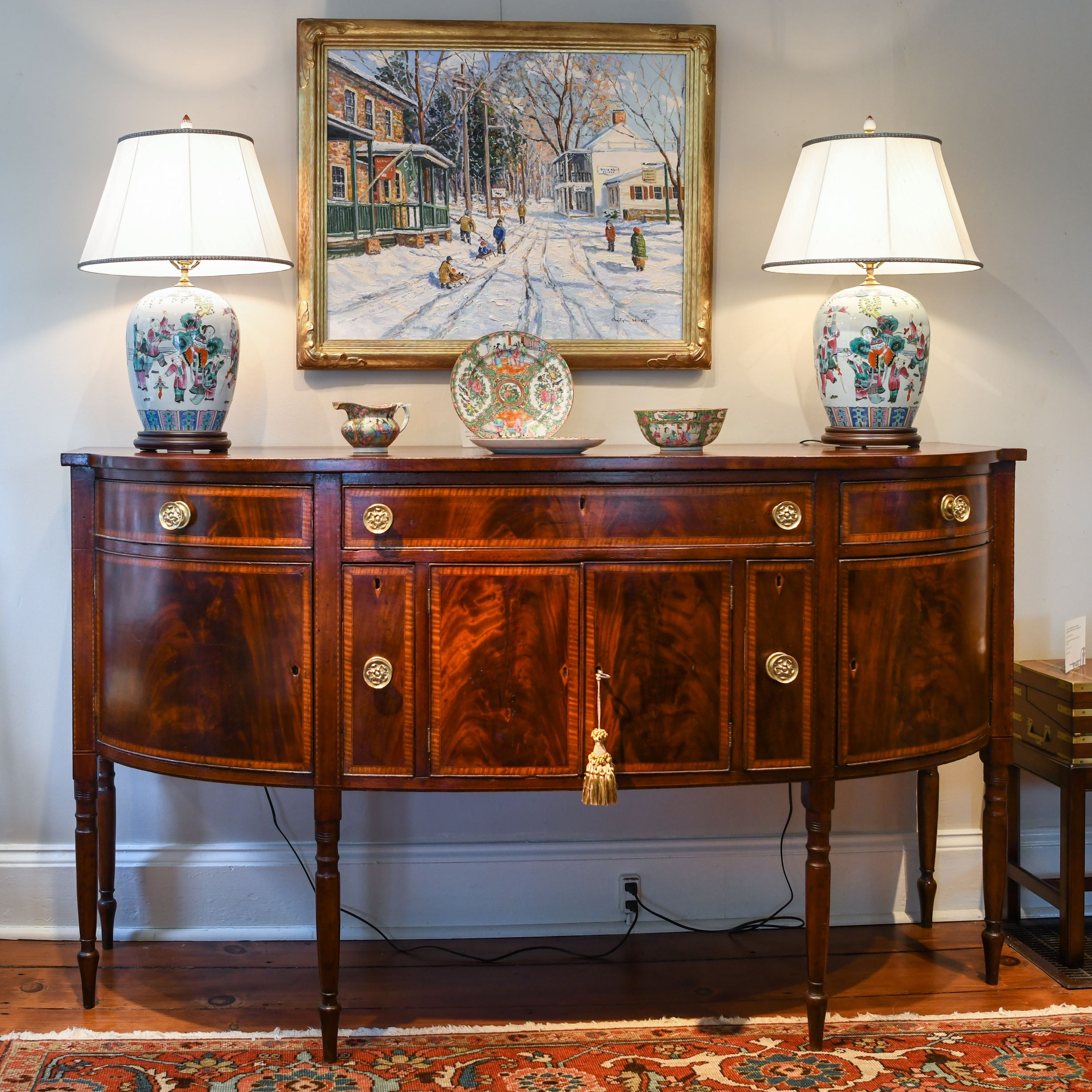 Sideboard With Bow Front In Traditional Federal Style