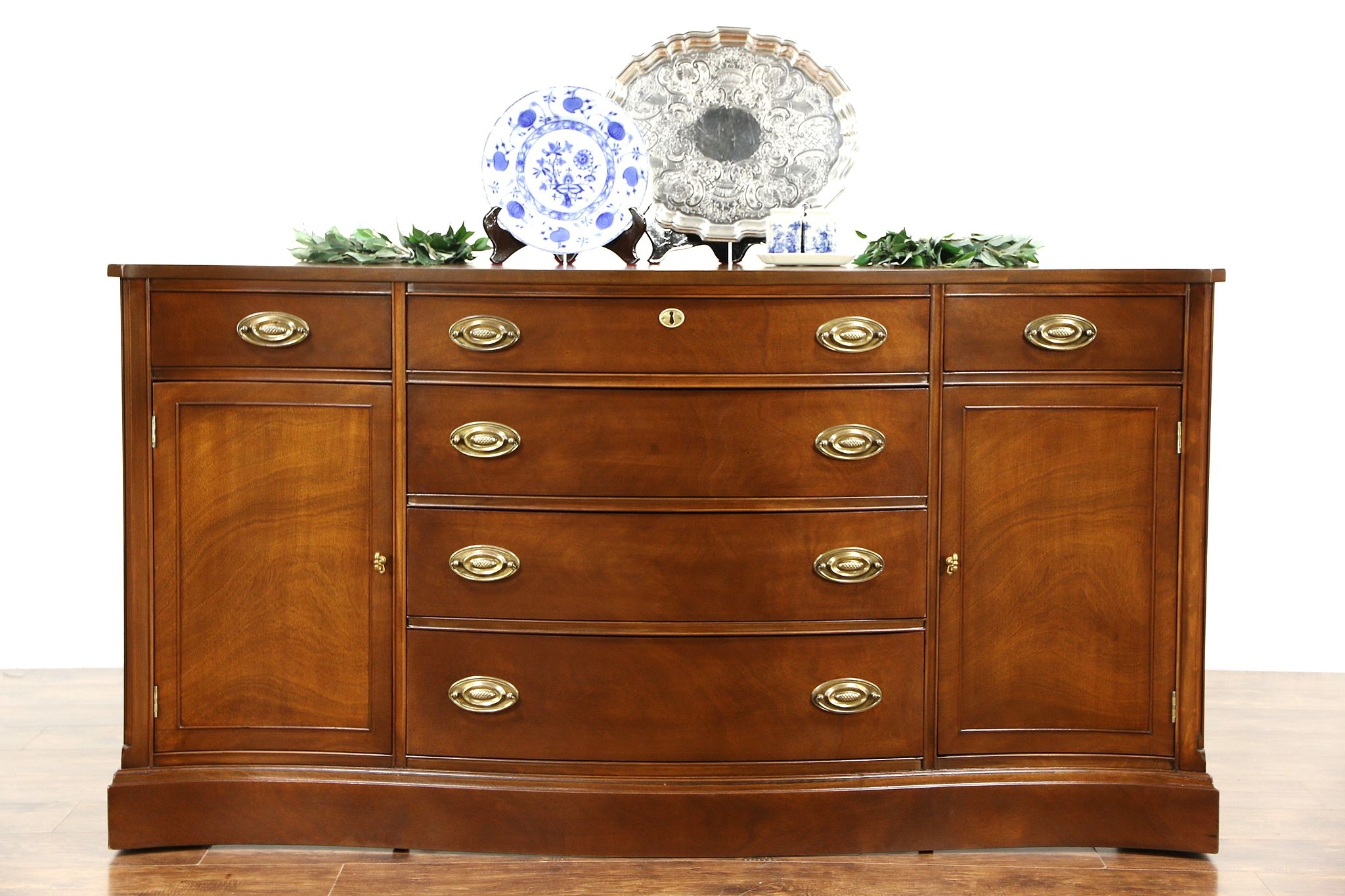 Sideboard With Swan Neck Hardware And Satin Finish