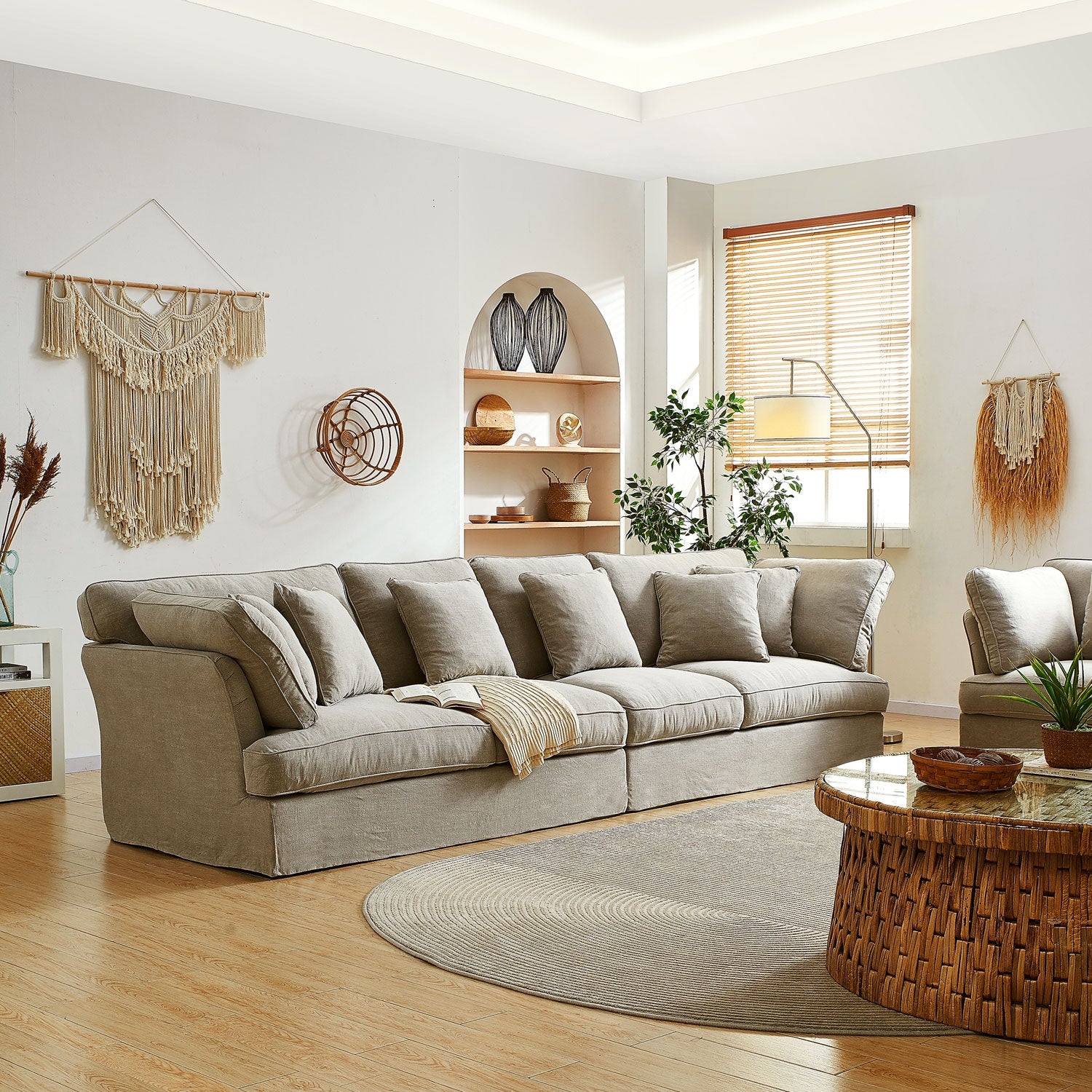 Slipcovered Furniture with Neutral Palette Relaxed Coastal Style