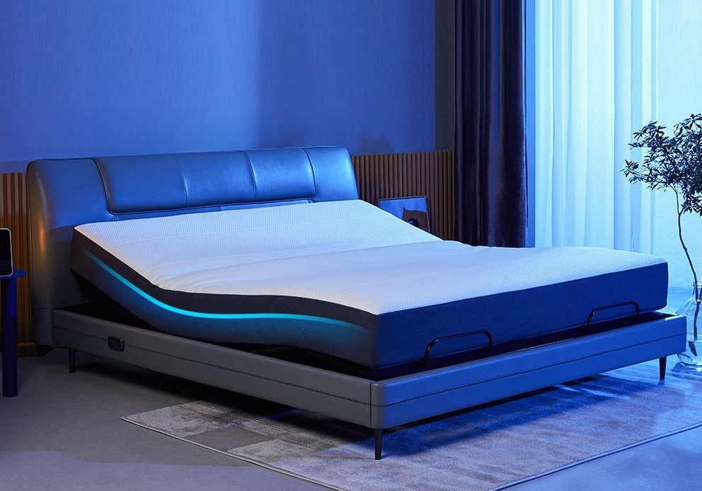Smart Electric Bed: LED Accent Lighting and Adjustable Base