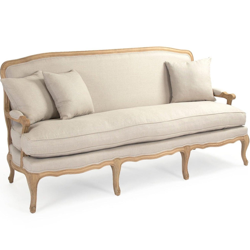 Sofa Bench Seat Cushion Scalloped Apron Cabriole Legs