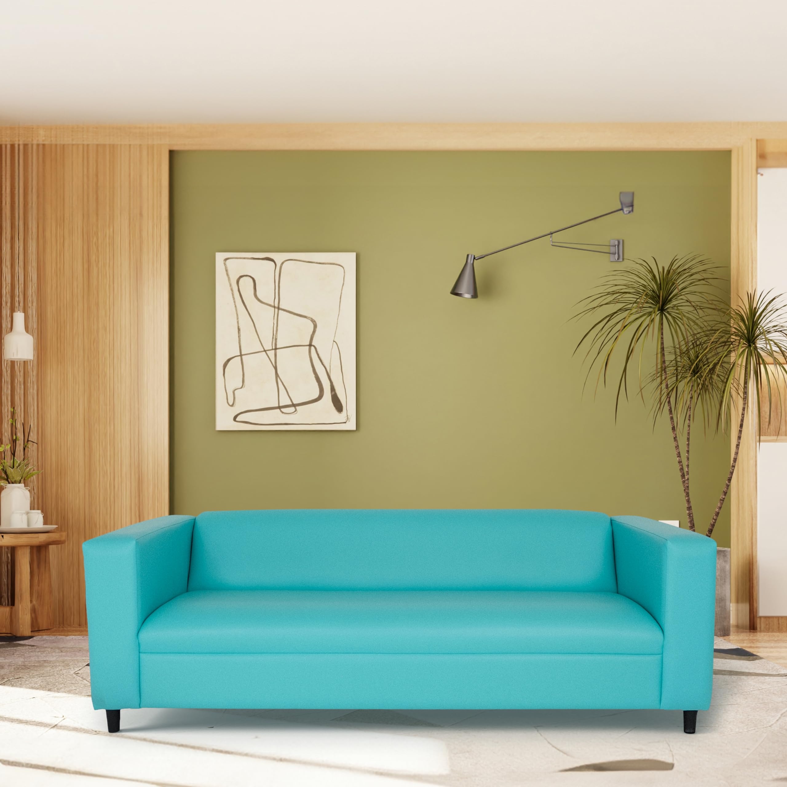 Teal Leather Couch