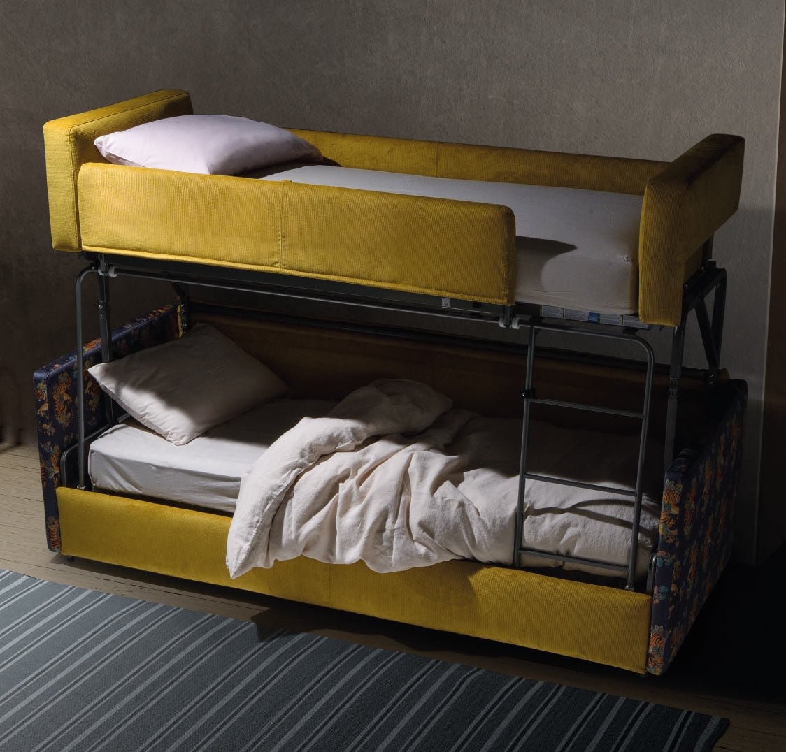 Sofa Bunk Bed Mustard Yellow Midnight Floral Detail.