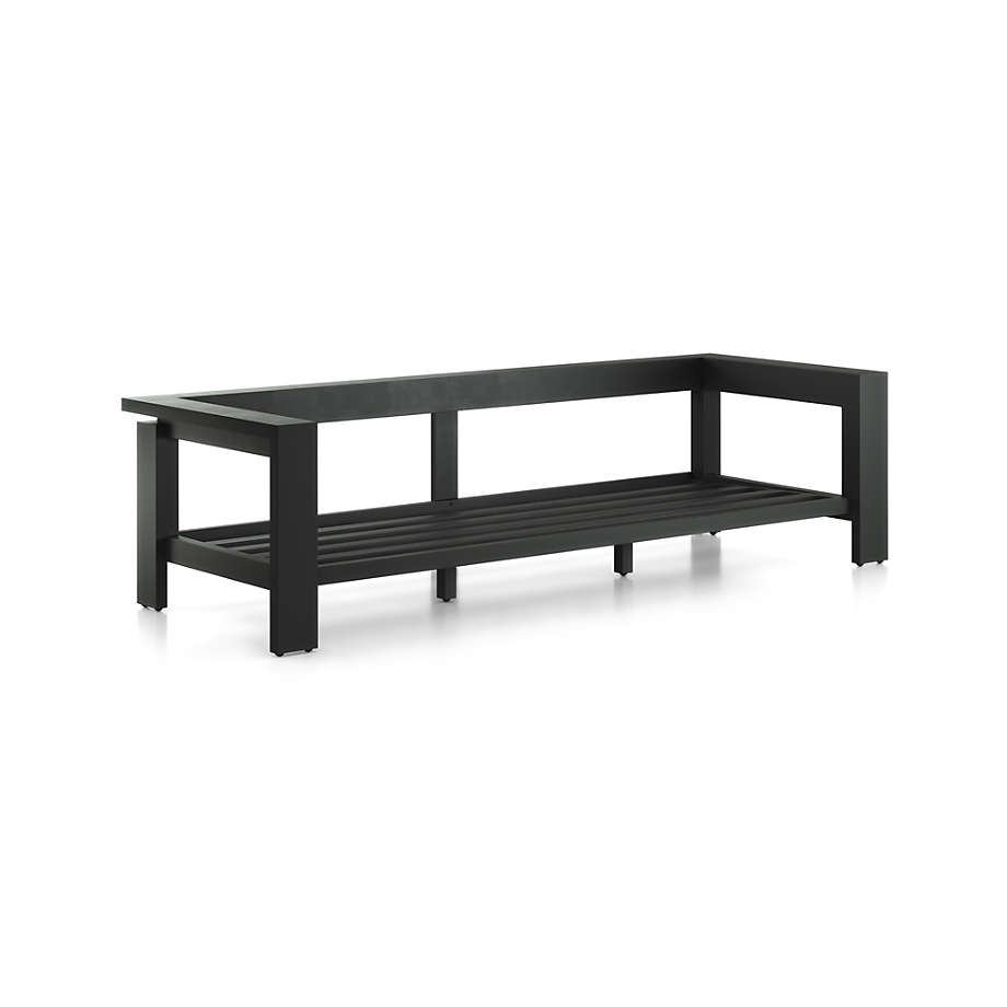 Sofa Frame with Slatted Seat Matte Black Outdoor